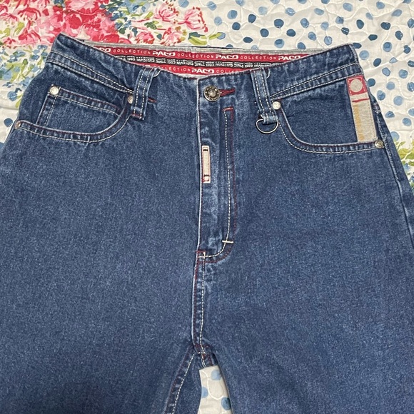 Vintage Y2K Paco Wide Leg Denim Jeans Waist size 10 - 26W - Picture 3 of 12